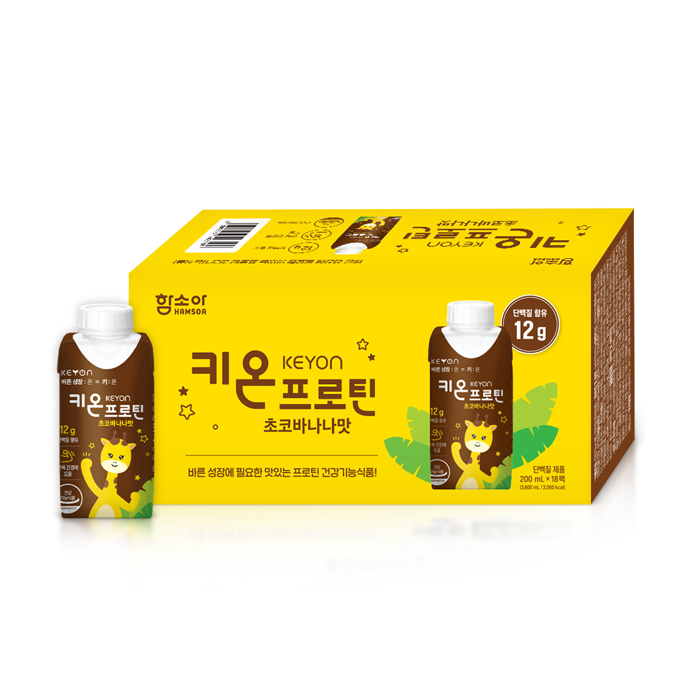 함소아 키온 KEYON 프로틴 초코바나나맛200 ml x 18팩[합배송 불가, 단독배송 품목]